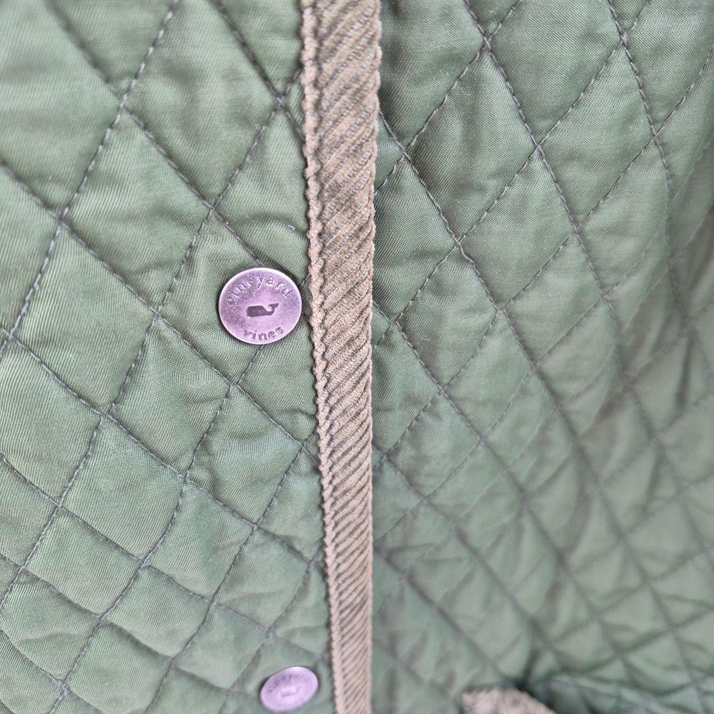 Vineyard Vines Olive Green Quilted Barn Chore Jacket‎ Women's XL Button Up Coat - Picture 6 of 16